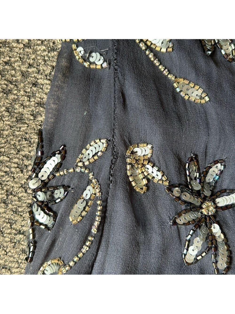 Pisarro Nights 100% grey silk sequin dress size 4 - Picture 14 of 14